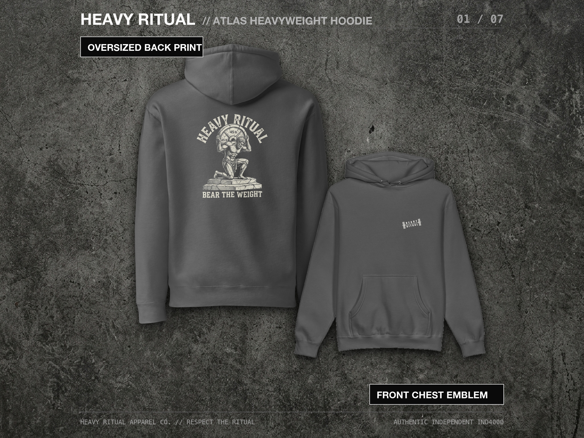 Atlas // Bear The Weight Heavyweight Hoodie