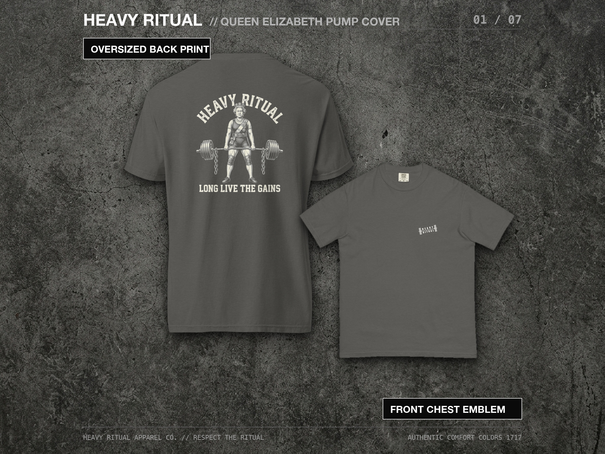 Long Live The Gains // Queen Deadlift Heavyweight Tee