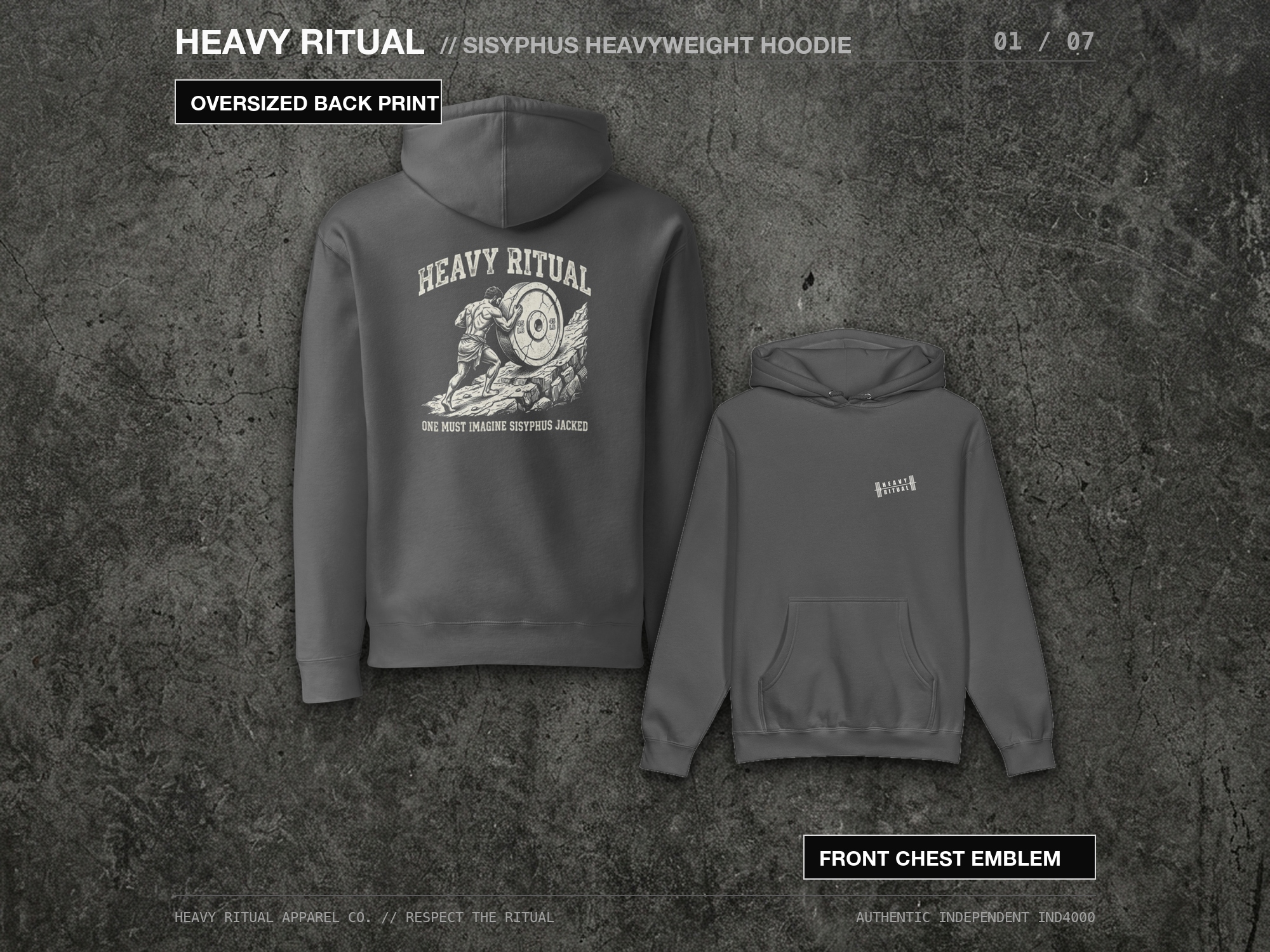 One Must Imagine Sisyphus Jacked // Heavyweight Hoodie