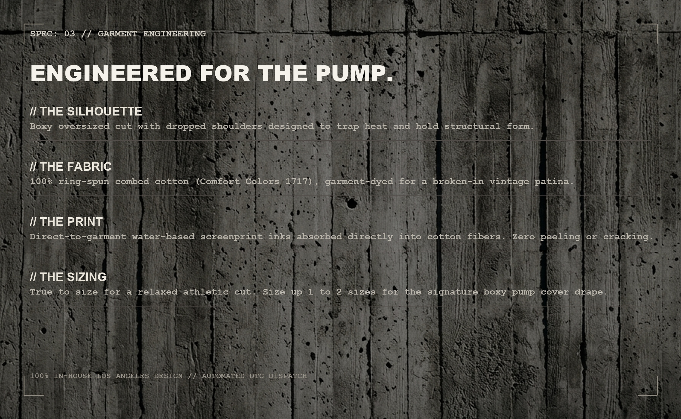 03 // ENGINEERING SPECS - Engineered for the Pump